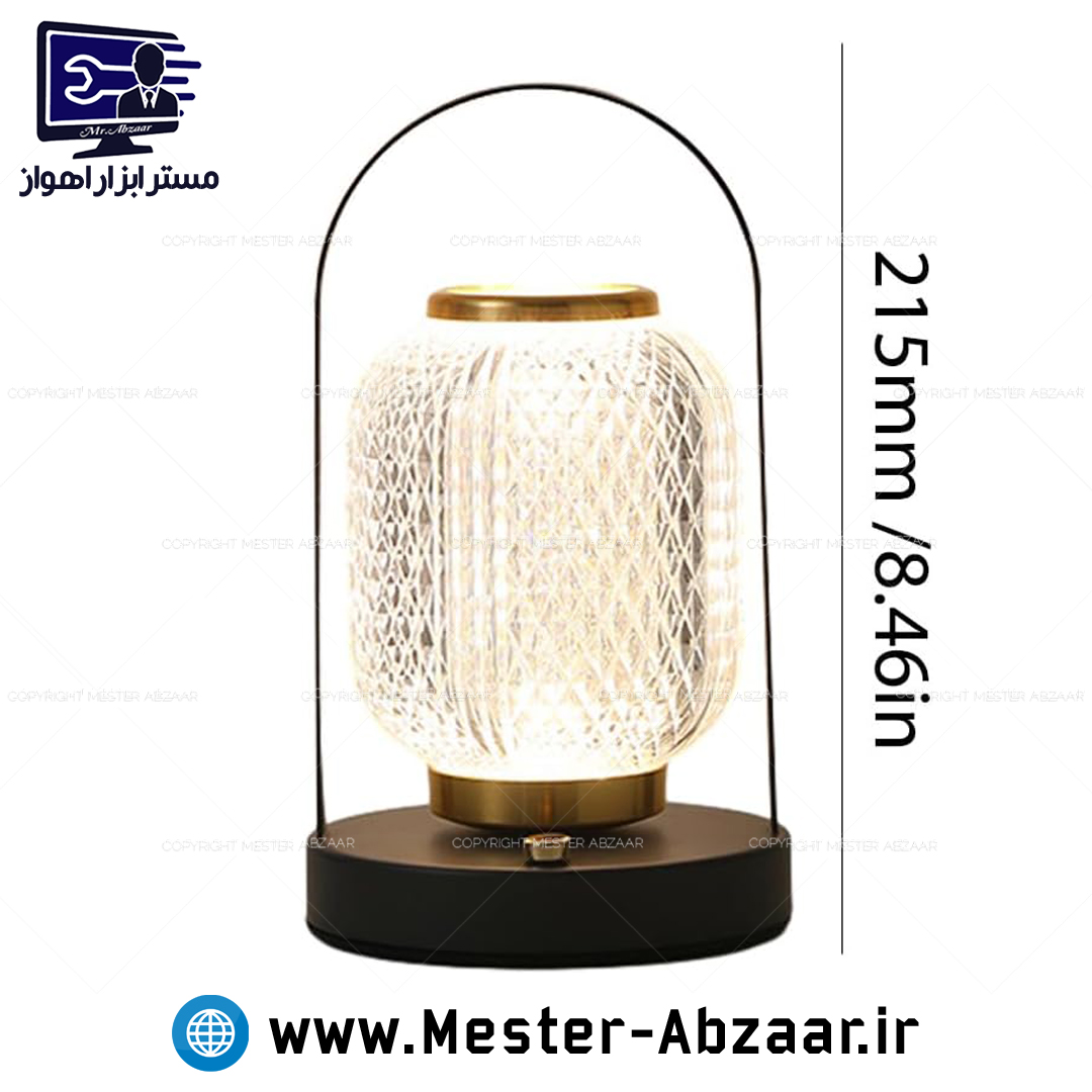 آباژور چراغ خواب شیشه ای لمسی کریستالی قاب فلزی مدل CREATIVE TABLE LAMP 330