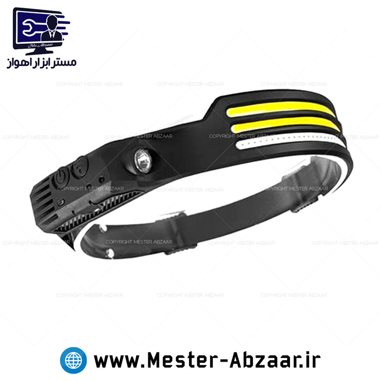 هدلایت پیشانی سه خط سنسور دار نواری ال ای دی شارژی مدل HEADLAMP cb-689-3