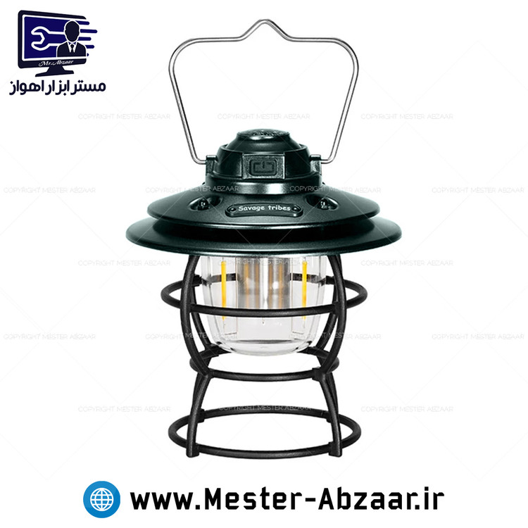 چراغ فانوسی دستی شارژی کمپینگ آویز دار پایه فلزی مدل J51 fanus