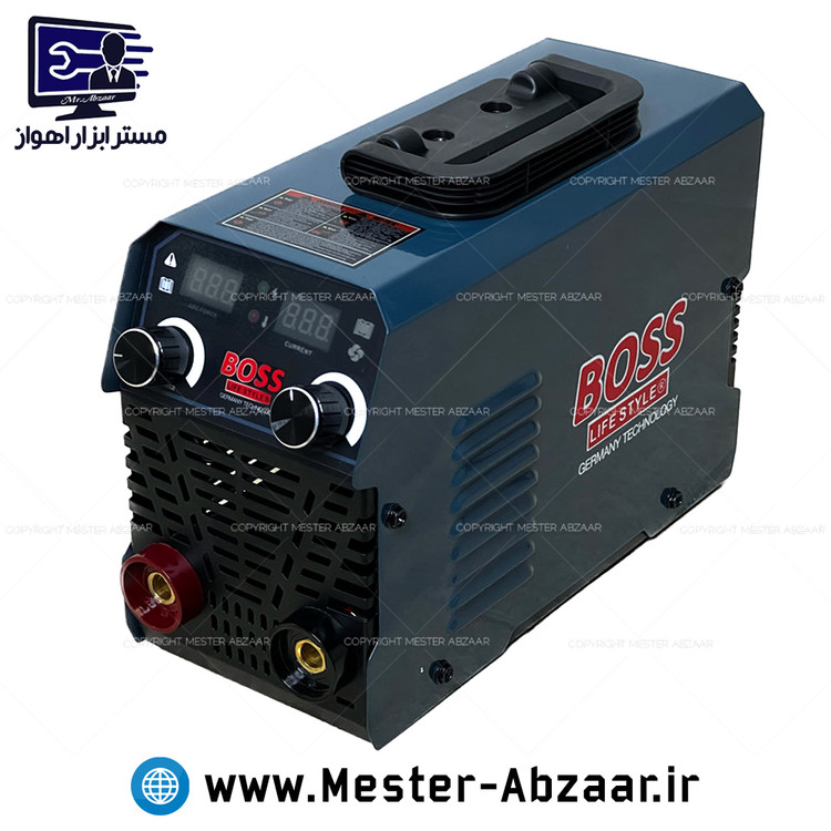 اینورتر 400 آمپر سوکت بزرگ دو صفحه دیجیتال آبی مشکی باس اصلی تحت لیسانس آلمان مدل BOSS MMA-400 BLUE