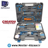 کیت ۴۶ عددی جعبه ابزار کریتور چکش انبردست اره بکس پیچ گوشتی مدل  CREATOR PCS46