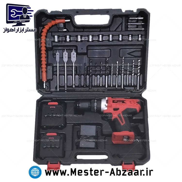 دریل شارژی چکشی پیچ بند 36 ولت ادون پیچ گوشتی دو باتری اصلی و قدرتمند مدل AD-36AP EDON