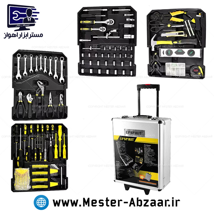 جعبه ابزار سامسونتی 186 عددی بکس و پیچ گوشتی و... آپ اسپریت مدل UPSPIRIT HK-TS186
