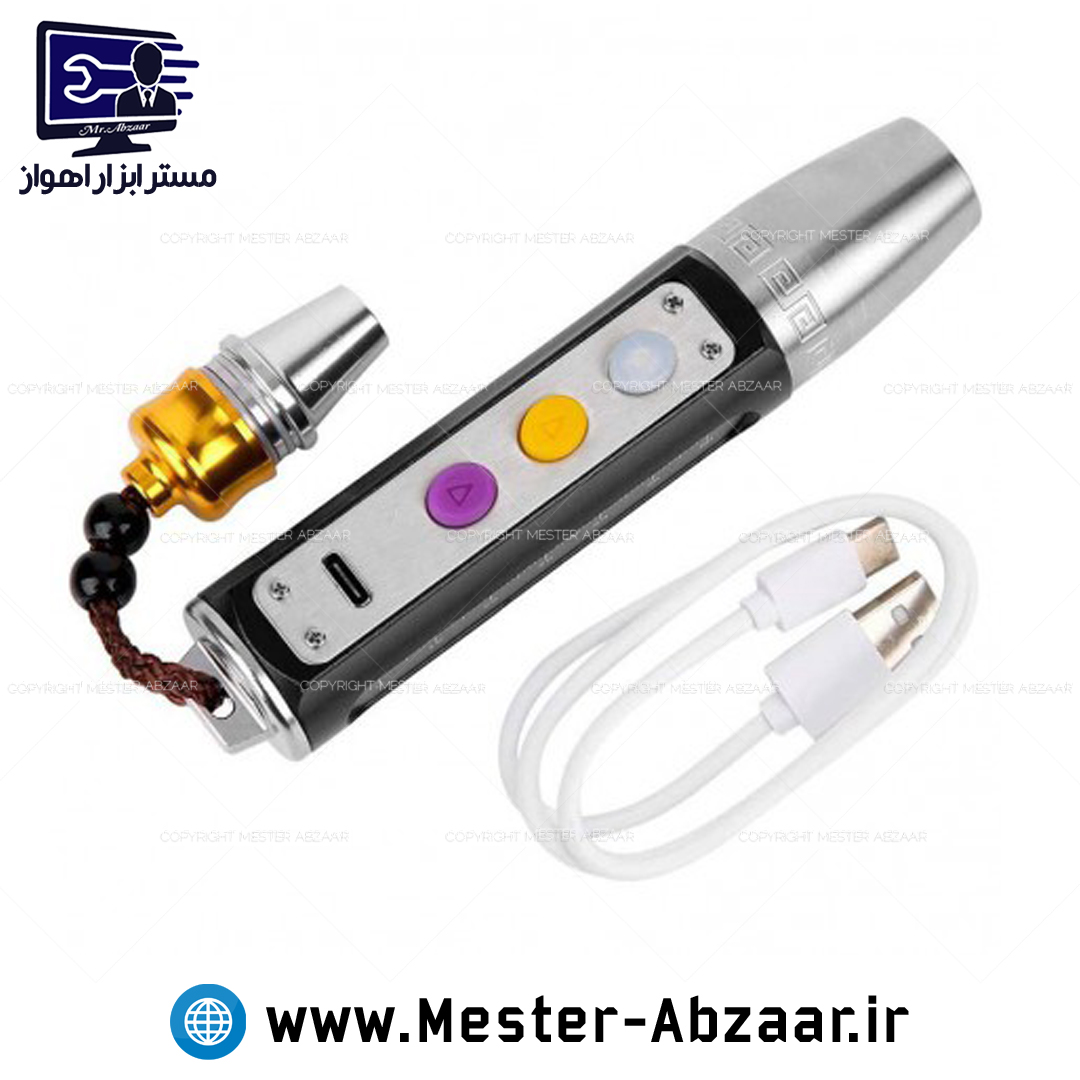 چراغ قوه شارژی چند کاره UV فرا بنفش یو وی سه نور تشخیص اسکناس و عقرب برند رویلانگ 7003 RUILANG