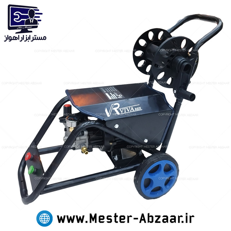 کارواش صنعتی 220 بار 2400 وات دینامی ویوارکس گارانتی یکساله شاسی دار چرخ دار مدل VIVAREX VR6220-PW