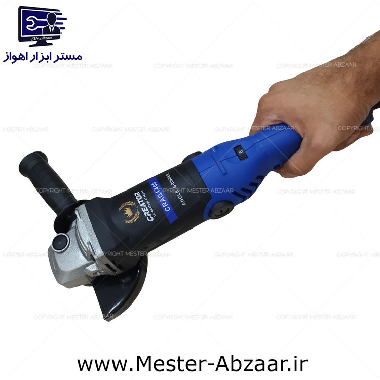 مینی فرز دیمردار 1400 وات دسته بلند کریتور مشکی آبی لیسانس ژاپن جدید کد CREATOR CRAG1400