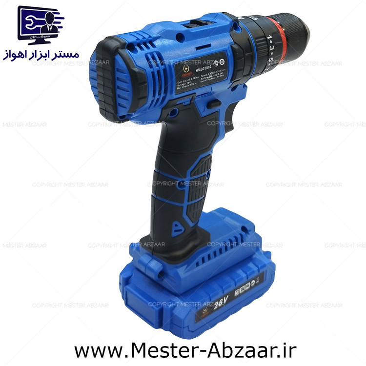 دریل پیچ گوشتی سه نظام فلزی شارژی چکشی 28 ولت کریتور دو باتری لیسانس ژاپن مدل HMB28002 CREATOR