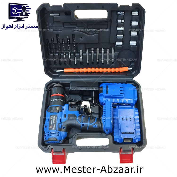 دریل پیچ گوشتی سه نظام فلزی شارژی چکشی 28 ولت کریتور دو باتری لیسانس ژاپن مدل HMB28002 CREATOR