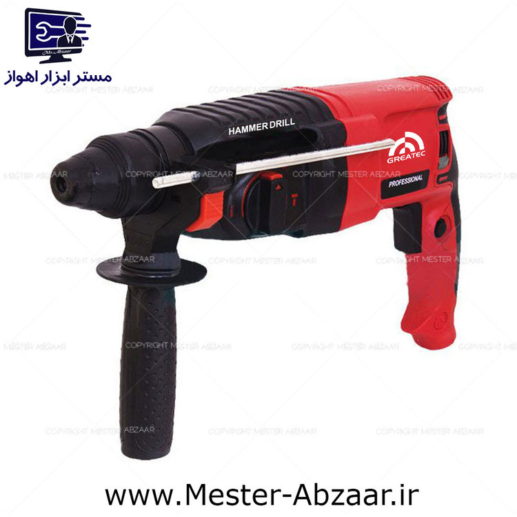 دریل تخریب بتن کن 26 میلی متری 1300 وات سه کاره گریتک سه کیلویی لیسانس ژاپن مدل GREATEC GTRH13001