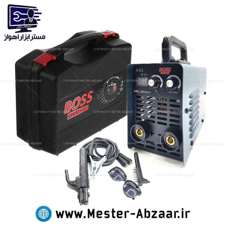 اینورتر جوشکاری آرک 300 باس دو ولوم کیفی دستگاه جوش موتورجوش دیجیتال سوکت کوچک مدل BOSS ARC-300 mini BOX