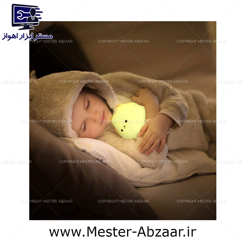 چراغ خواب طرح گربه 7 رنگ شارژی rgb color-changing squishy cat light