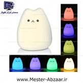 چراغ خواب طرح گربه 7 رنگ شارژی rgb color-changing squishy cat light