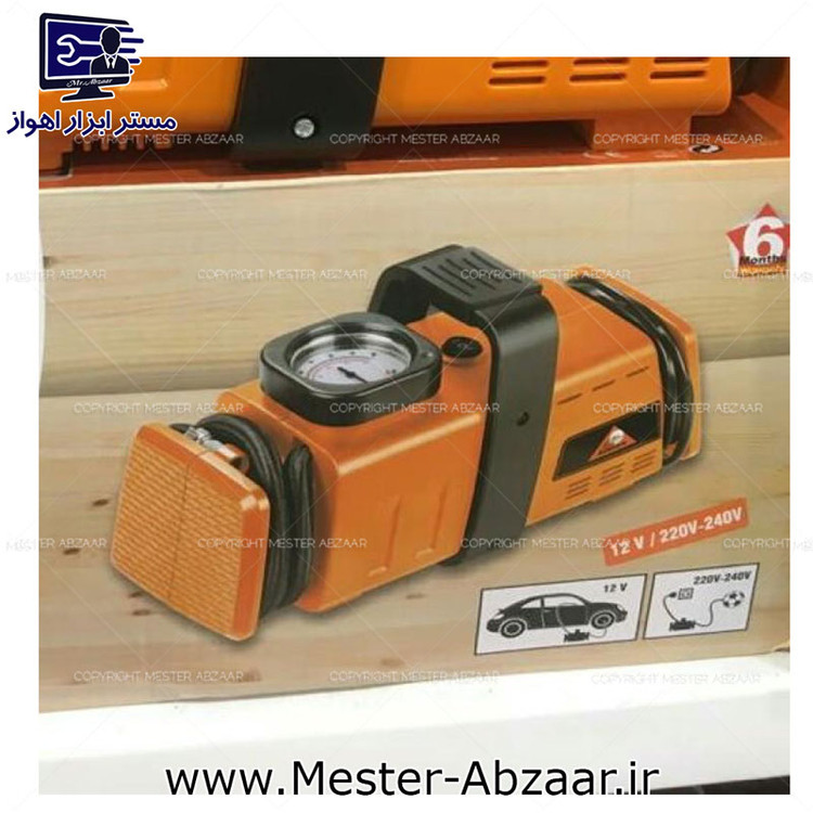 پمپ باد فندکی خودرو ۱۲ و ۲۲۰ ولت برقی خانگی دو کاره کمپرسور ماشین پمپ هوا اتو کر مدل DCC-260