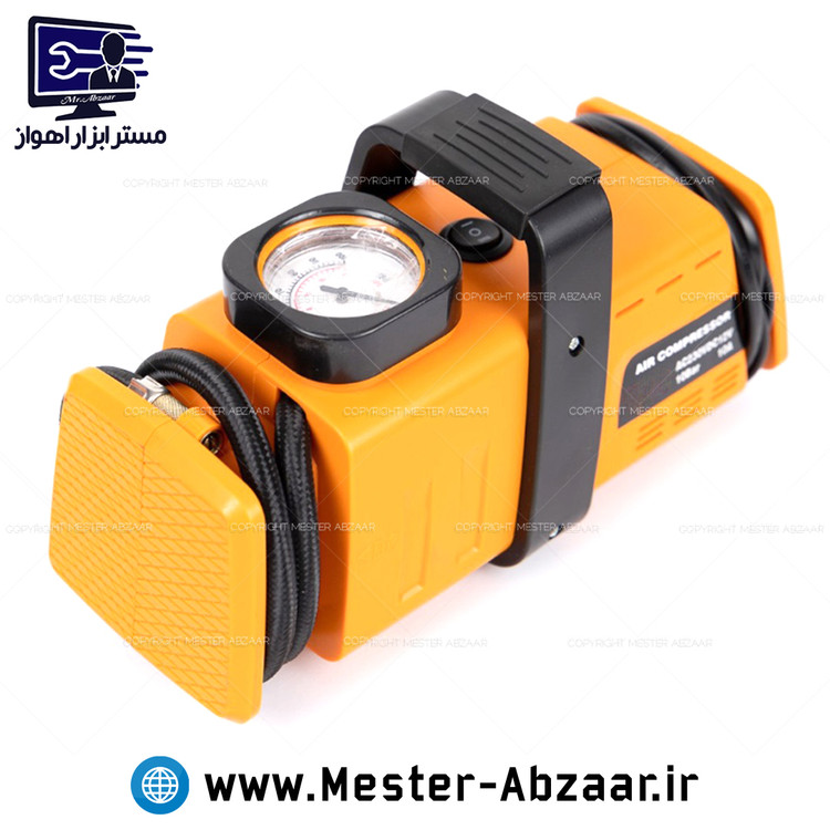 پمپ باد فندکی خودرو ۱۲ و ۲۲۰ ولت برقی خانگی دو کاره کمپرسور ماشین پمپ هوا فندکی و برق شهری مدل DCC-260