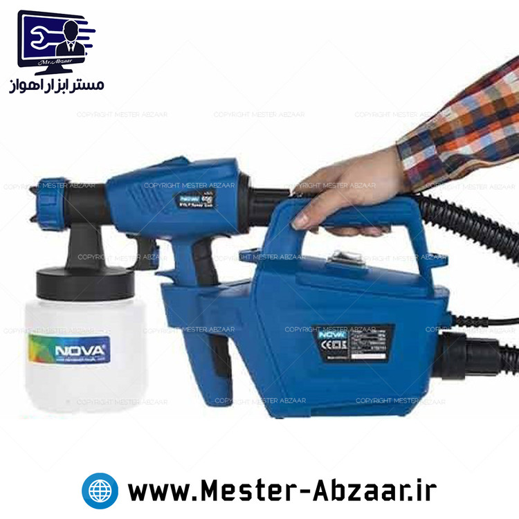 پیستوله رنگ برقی صنعتی خرطومی نوا 650 وات با گارانتی برند نووا مدل NOVA 2742