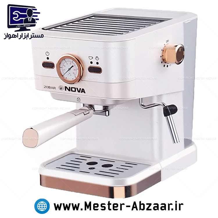 اسپرسو و قهوه ساز 2200 وات نوا اصلی پمپ 20 بار سفید مدل NOVA NCM-190