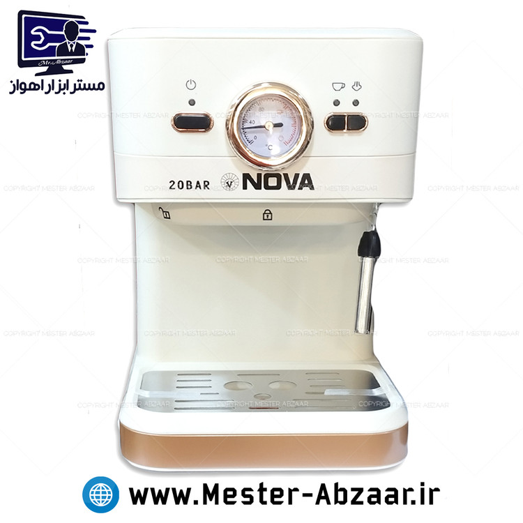 اسپرسو و قهوه ساز 2200 وات نوا اصلی پمپ 20 بار سفید مدل NOVA NCM-190