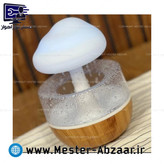 چراغ خواب آباژور رومیزی طرح قارچ باران زا دستگاه شبیه ساز باران و رطوبت 7 رنگ. طرح چوبی