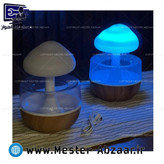 چراغ خواب آباژور رومیزی طرح قارچ باران زا دستگاه شبیه ساز باران و رطوبت 7 رنگ. طرح چوبی