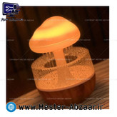 چراغ خواب آباژور رومیزی طرح قارچ باران زا دستگاه شبیه ساز باران و رطوبت 7 رنگ. طرح چوبی