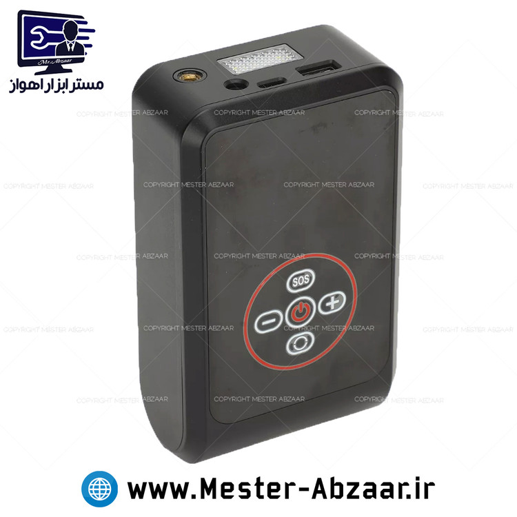 پمپ باد خودرو شارژی دیجیتالی طرح لمسی تک سیلندر با قطع کن اتوماتیک مدل SF-008