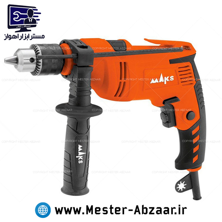 دریل 13 چکشی مکس 850 وات کلید گازی دیمردار با گارانتی مدل MAKS DZ850