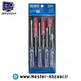 ست 7 عددی پیچ گوشتی دسته کریستالی نوا چهارسو و دوسو مدل نووا NOVA 1015