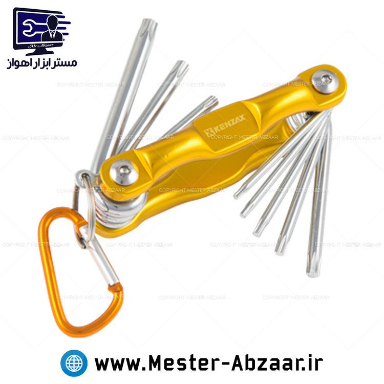 ست 8 پارچه آلن چاقویی ستاره ای کنزاکس گیره دار مدل KENZAX KTK-108