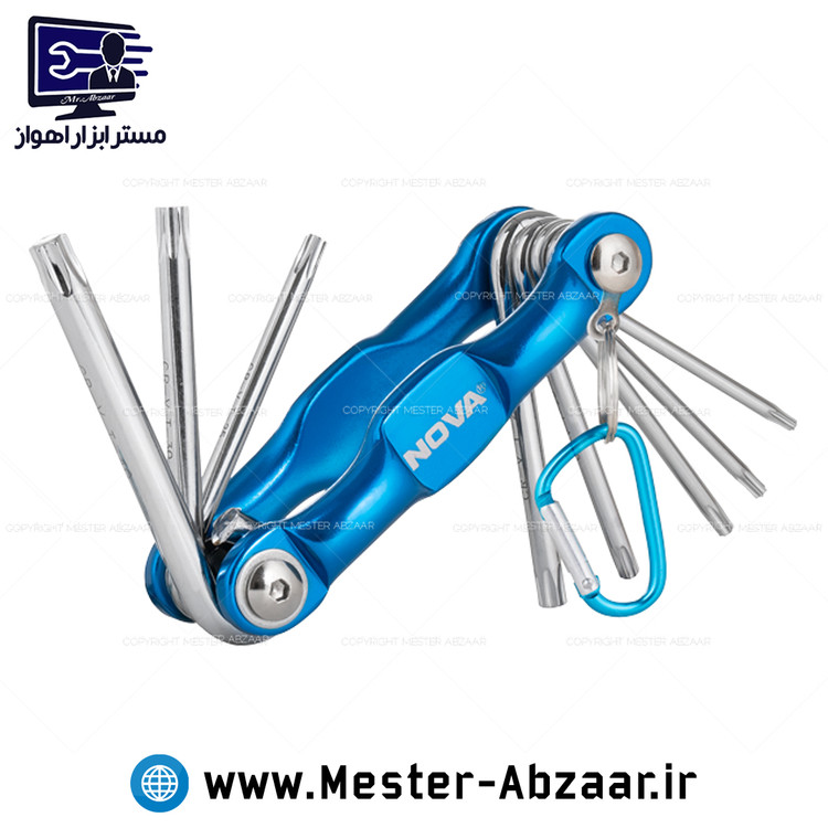 ست 8 پارچه آلن چاقویی ستاره ای نوا گیره دار تاشو مدل NOVA 1008 نووا