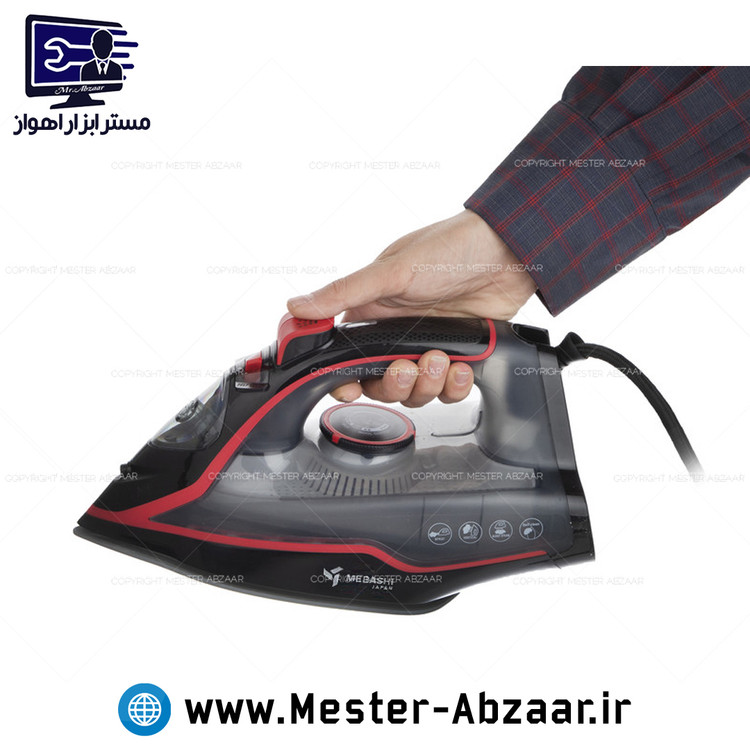 اتو بخار مباشی اصلی کف سرامیکی 2200 وات برقی خانگی کد 2100 مدل MEBASHI ME-ECM2100