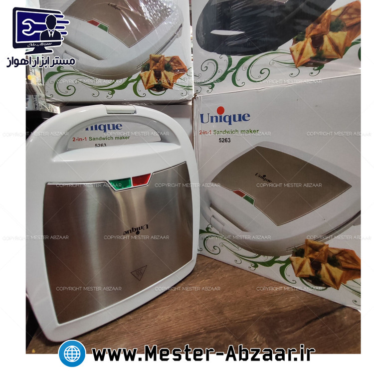 اسنک و ساندویچ ساز و گریل دو کاره یونیک مدل UNIQUE 5263