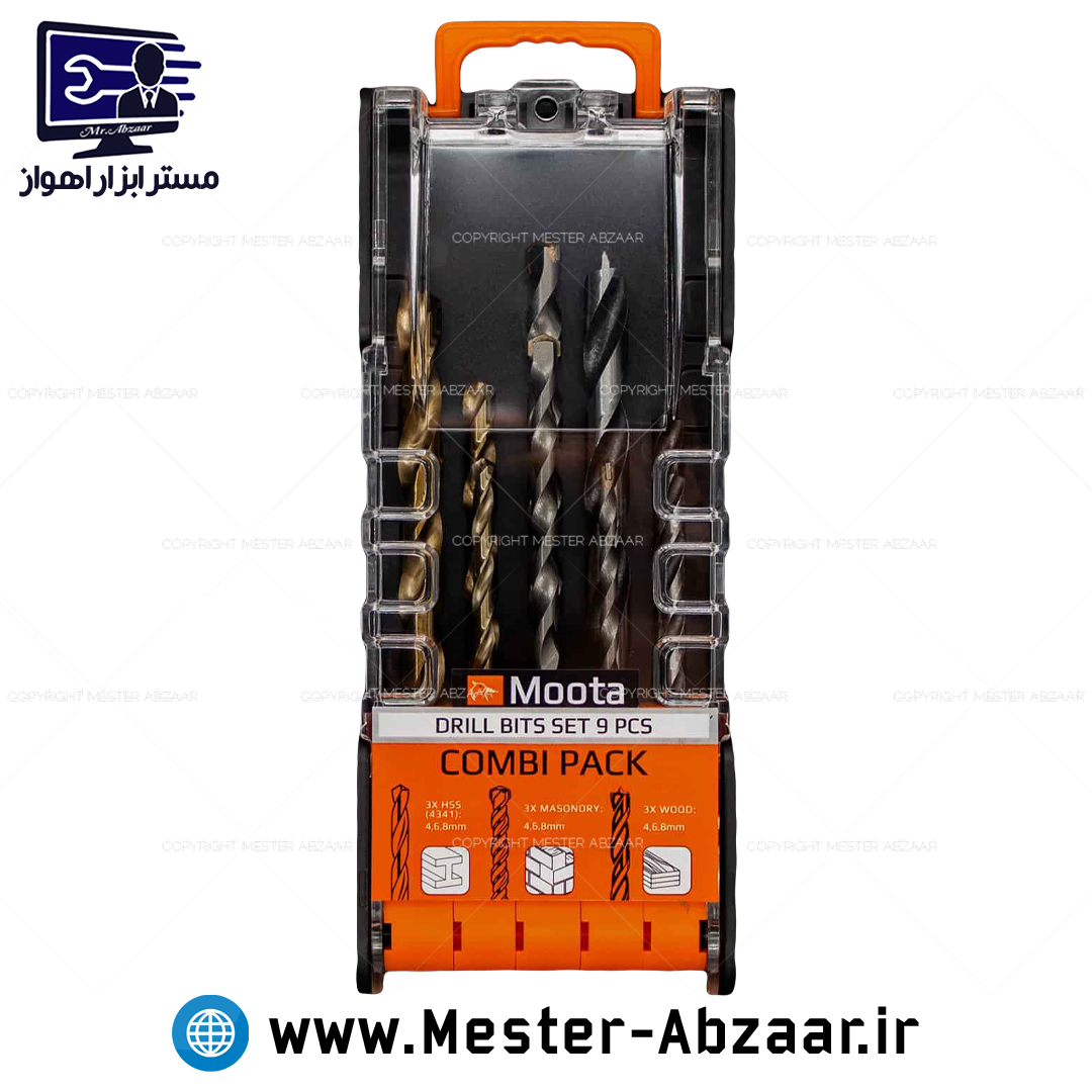 ست مته آهن چوب دیوار 9 تکه موتا مدل MOOTA MO310001