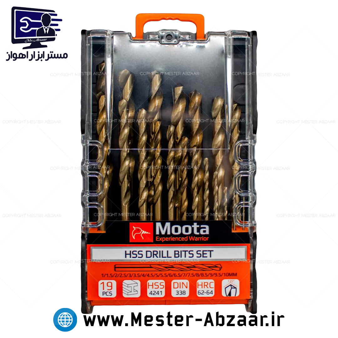 ست مته آهن چوب دیوار 19 تکه موتا مدل MOOTA MO310002