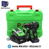 دریل پیچ گوشتی سه نظام فلزی صنعتی شارژی 20 ولت 2 باتری براشلس پی ای پی یک سال گارانتی با کیف مدل P.A.P BD-2015