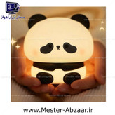 چراغ خواب سیلیکونی طرح پاندا نشسته 3 حالته ضربه ای شارژی مدل 1159