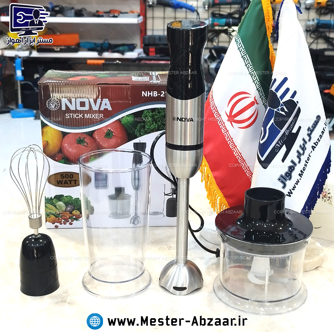 گوشت کوب برقی 4 کاره نوا اصلی 500 وات واقعی ( همزن خردکن مخلوط کن و...) مدل NOVA NHB-2170