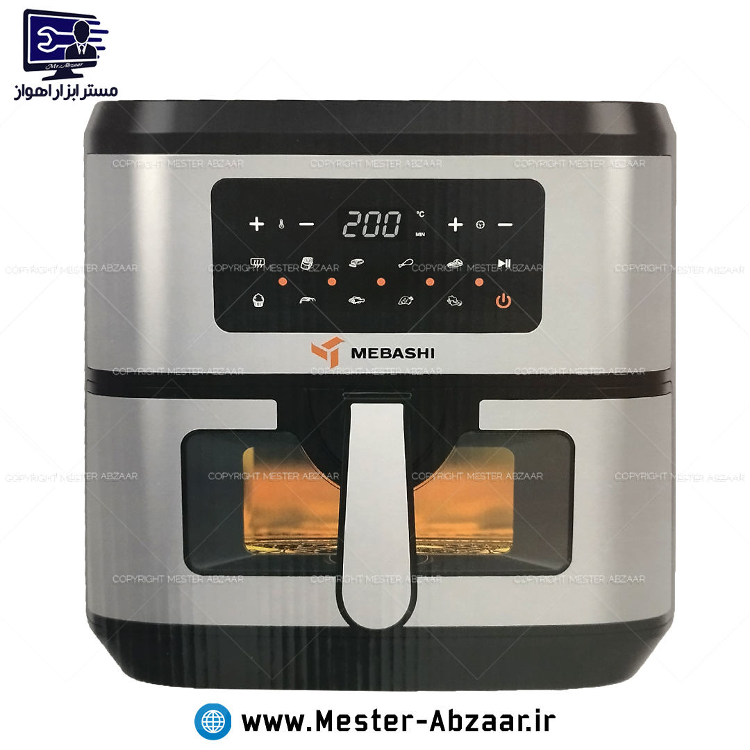 سرخ کن هواپز 9 لیتری لمسی بدون روغن 1800 وات دیجیتالی مباشی ژاپن اصلی بزرگ مدل MEBASHI ME-AF998