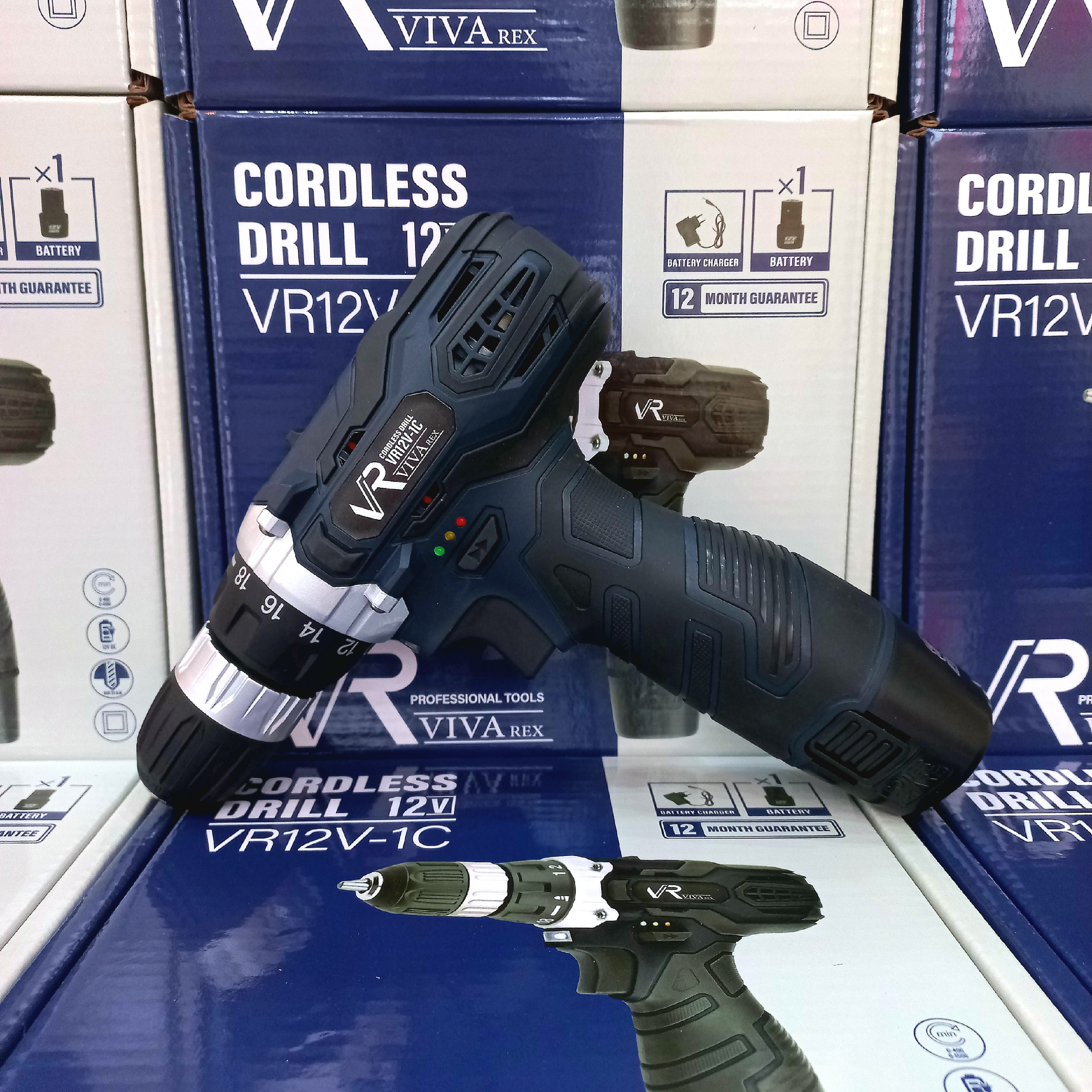 دریل شارژی 12 ولت دو سرعته با گارانتی ویوارکس مدل VR12V-1C vivarex