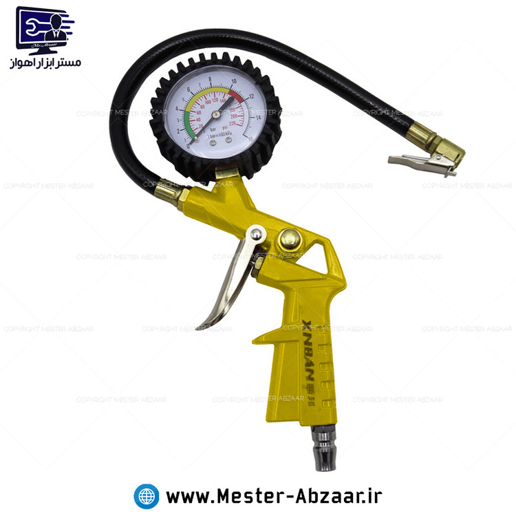 گیج باد نازل دار تفنگی کارگاهی زرد رنگ ایکس بان مدل XNBAN 25/D