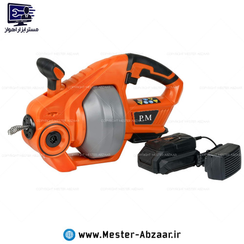 لوله باز کن شارژی براشلس 20 ولت 4 آمپر پی ام با گارانتی آنکور مدل P.M LB7 تخلیه فاضلاب سیار