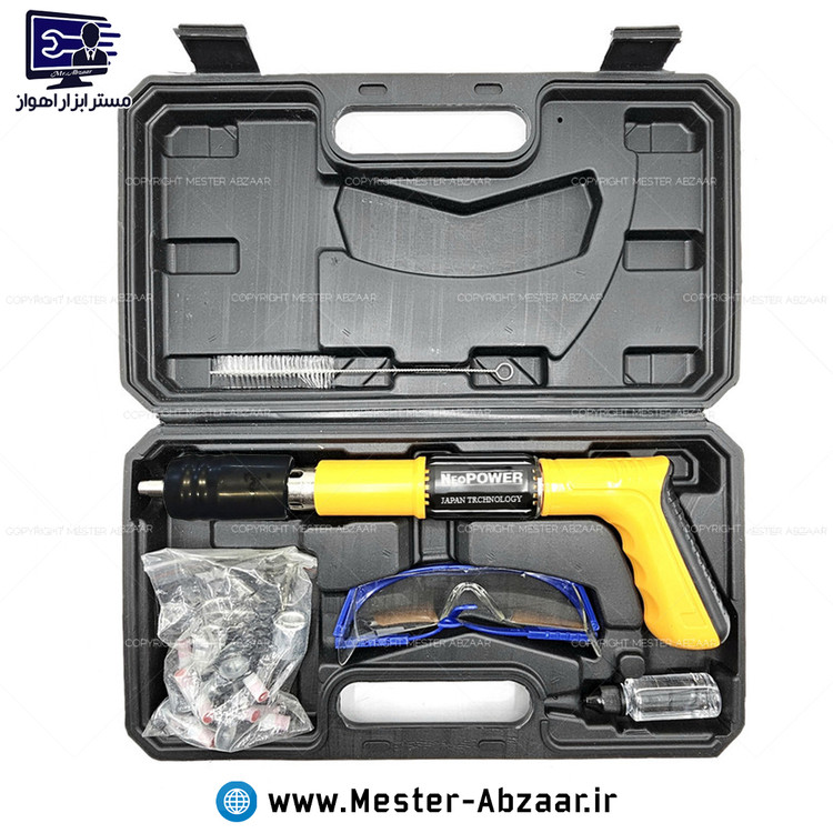 میخکوب چاشنی جدید طرح دیوالت باروتی نئوپاور دستی تفنگی با کیف و لوازم مدل NEOPOWER