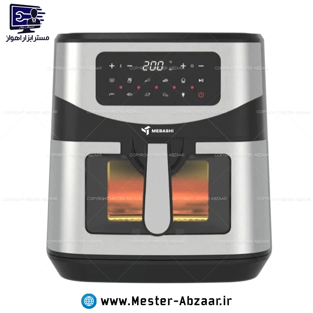 سرخ کن هواپز 9 لیتری لمسی بدون روغن 1800 وات دیجیتالی مباشی ژاپن اصلی بزرگ مدل MEBASHI ME-AF985