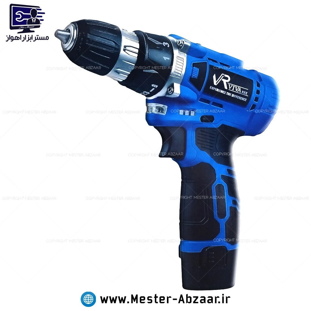 دریل پیچ گوشتی 12 ولت شارژی ویوارکس دو باتری همراه با کیف و ابزار با گارانتی مدل VIVAREX VR1210V-22A