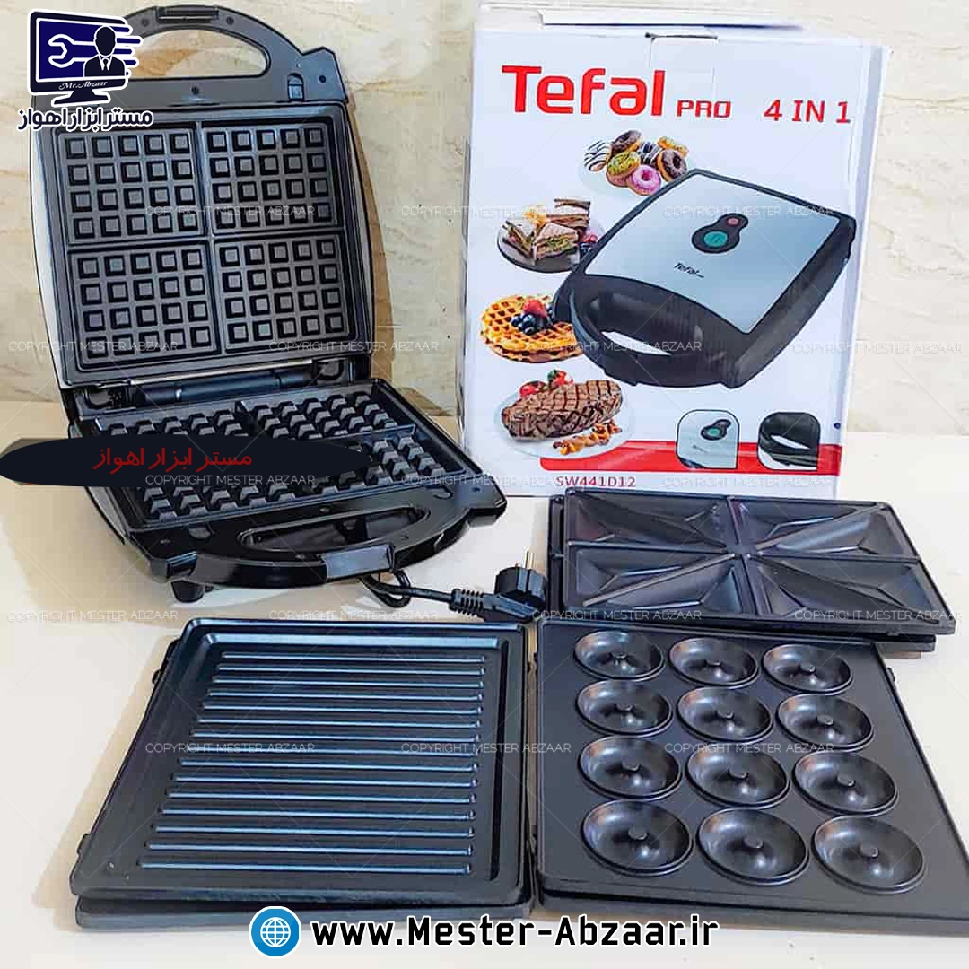 اسنک و ساندویچ ساز و وافل و گریل چهار کاره تفال پرو مارک Tefal pro مدل SW441D12