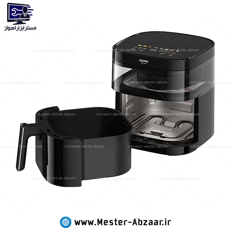 سرخ کن هواپز 6 لیتری لمسی دو المنت بدون روغن 2200 وات دیجیتالی کورس سرخکن اصلی مدل COURS CAF 1611 دو ایکس لارج