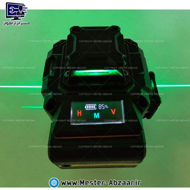 تراز لیزری 16 خط سبز شارژی چهار بعدی دیوالت دو باتری لمسی ریموتی با کیف و پایه مدل DEWALT 16LINE