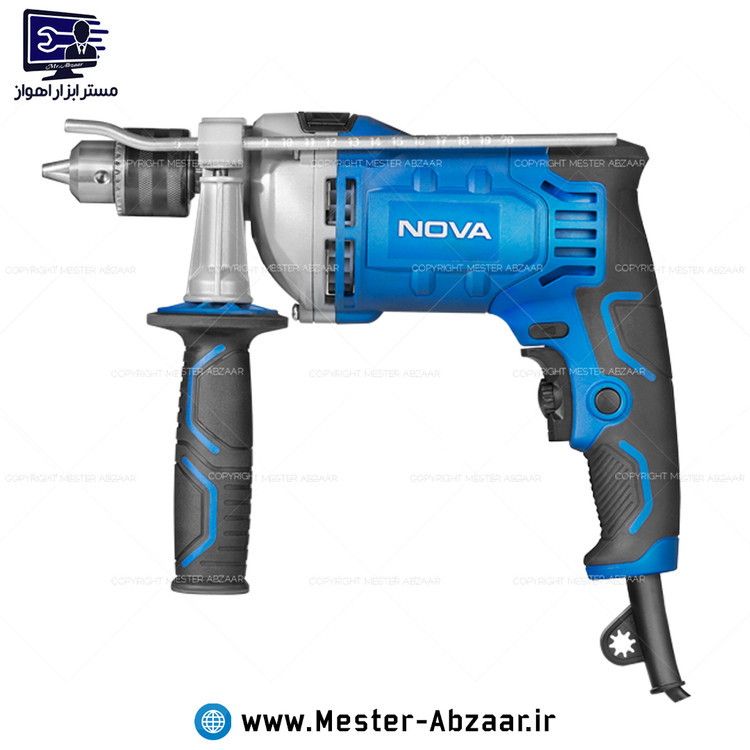 دریل 13 چکشی گیربکسی دیمردار 810 وات مدل 2237 با گارانتی برند نوا مدل نووا NOVA 2237 نیم تنه فلزی