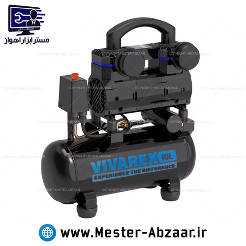 کمپرسور پمپ باد 10 لیتری سایلنت 1/5 اسب ویوارکس با گارانتی یک ساله مدل VIVAREX VR1015-SS
