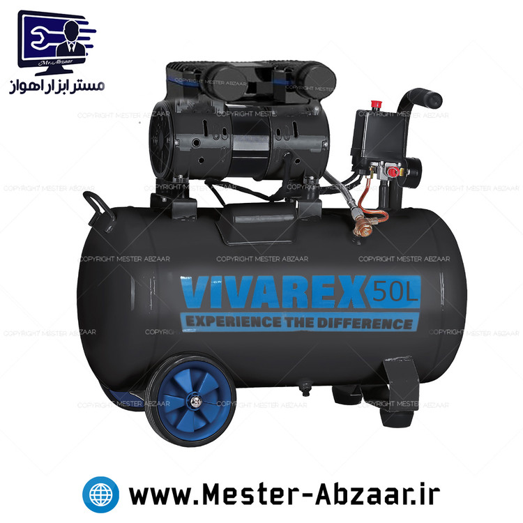 پمپ باد کمپرسور هوا 2.2 اسب سایلنت 50 لیتری ویوارکس با گارانتی یک ساله مدل VIVAREX VR5022-SS