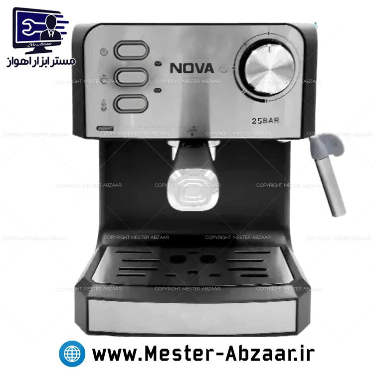 اسپرسو و قهوه ساز 2000 وات نوا پمپ 25 بار اسپرسوساز نووا با هواگیری رایگان مدل NOVA NCM-167